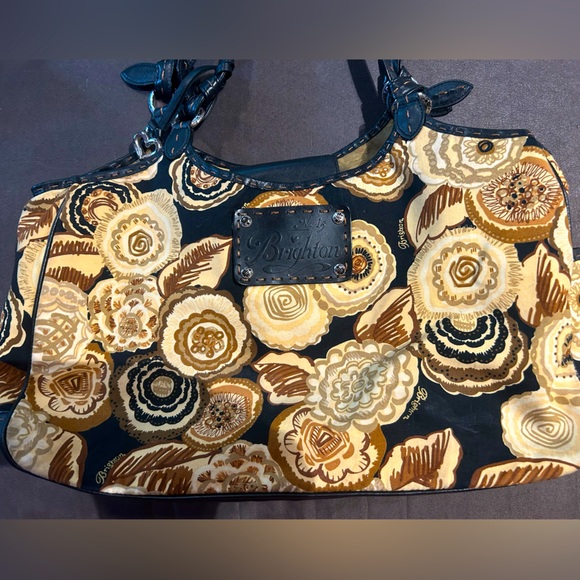 Brighton Floral Shoulder Bag - Black and Brown - Picture 1 of 5